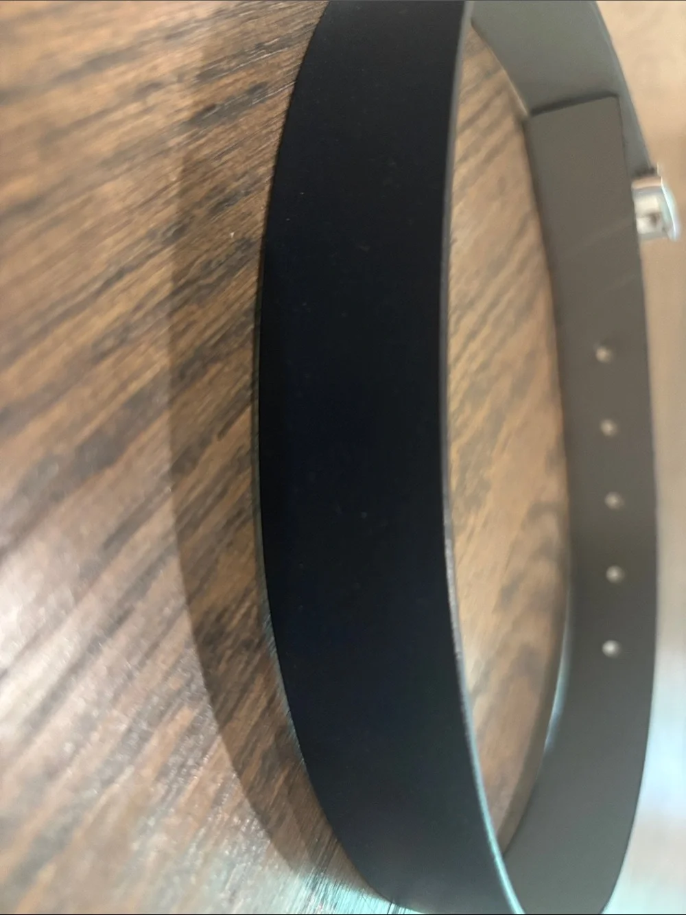 Armani Exchange Black Belt with Silver Buckle